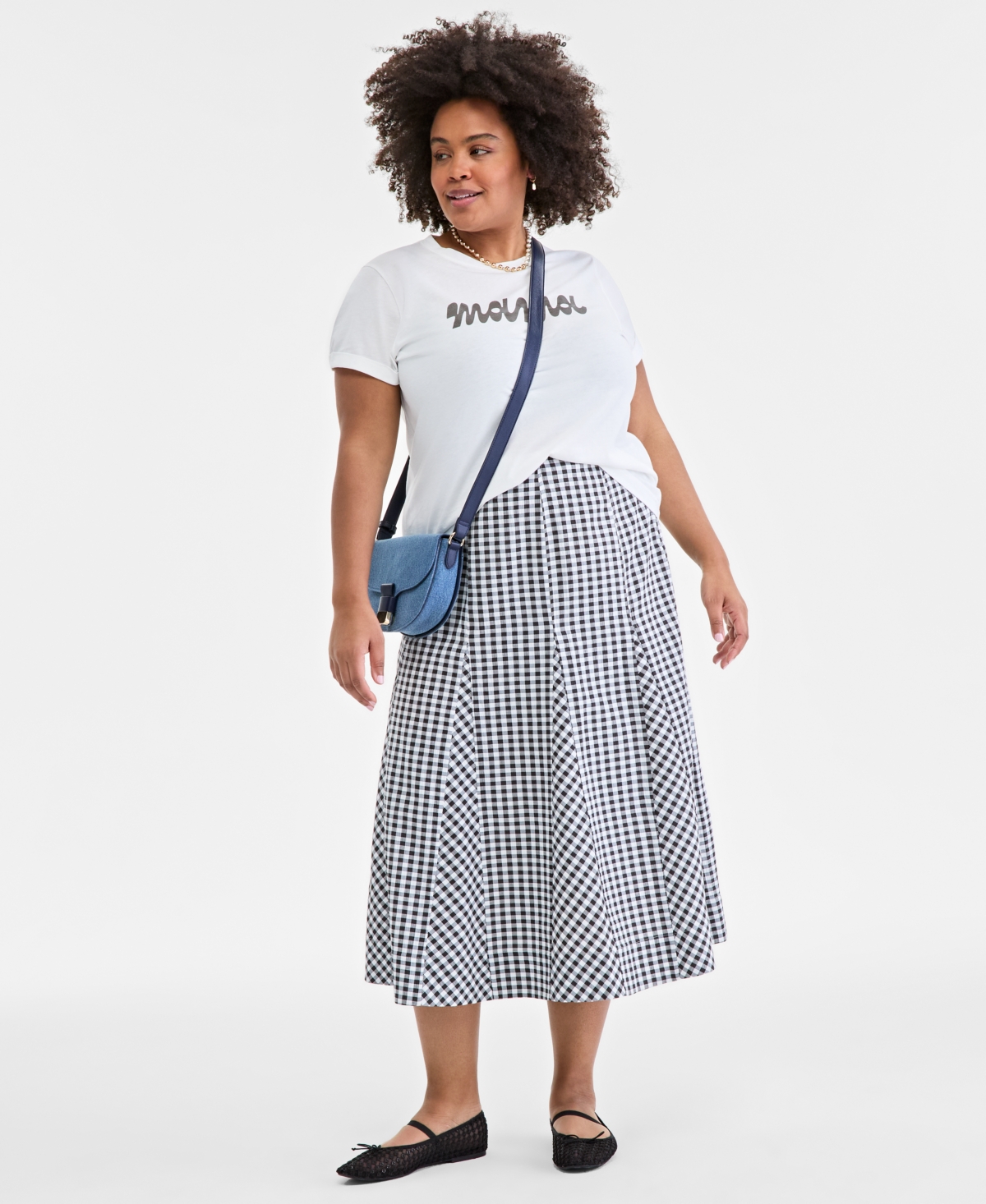 On 34th Plus Size Mama Graphic Knit Short-Sleeve Top, Exclusively at Macy's