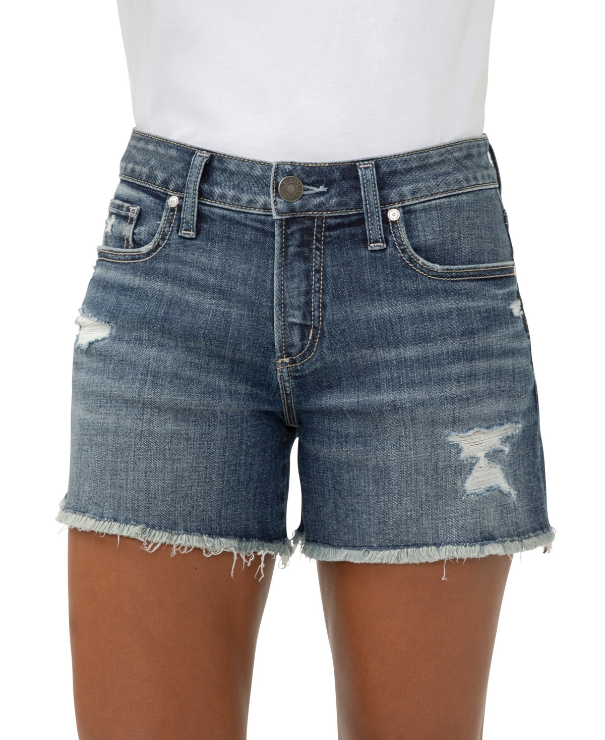 Женские Silver Jeans Co. Women's Suki Mid-Rise Denim Shorts — фото 1