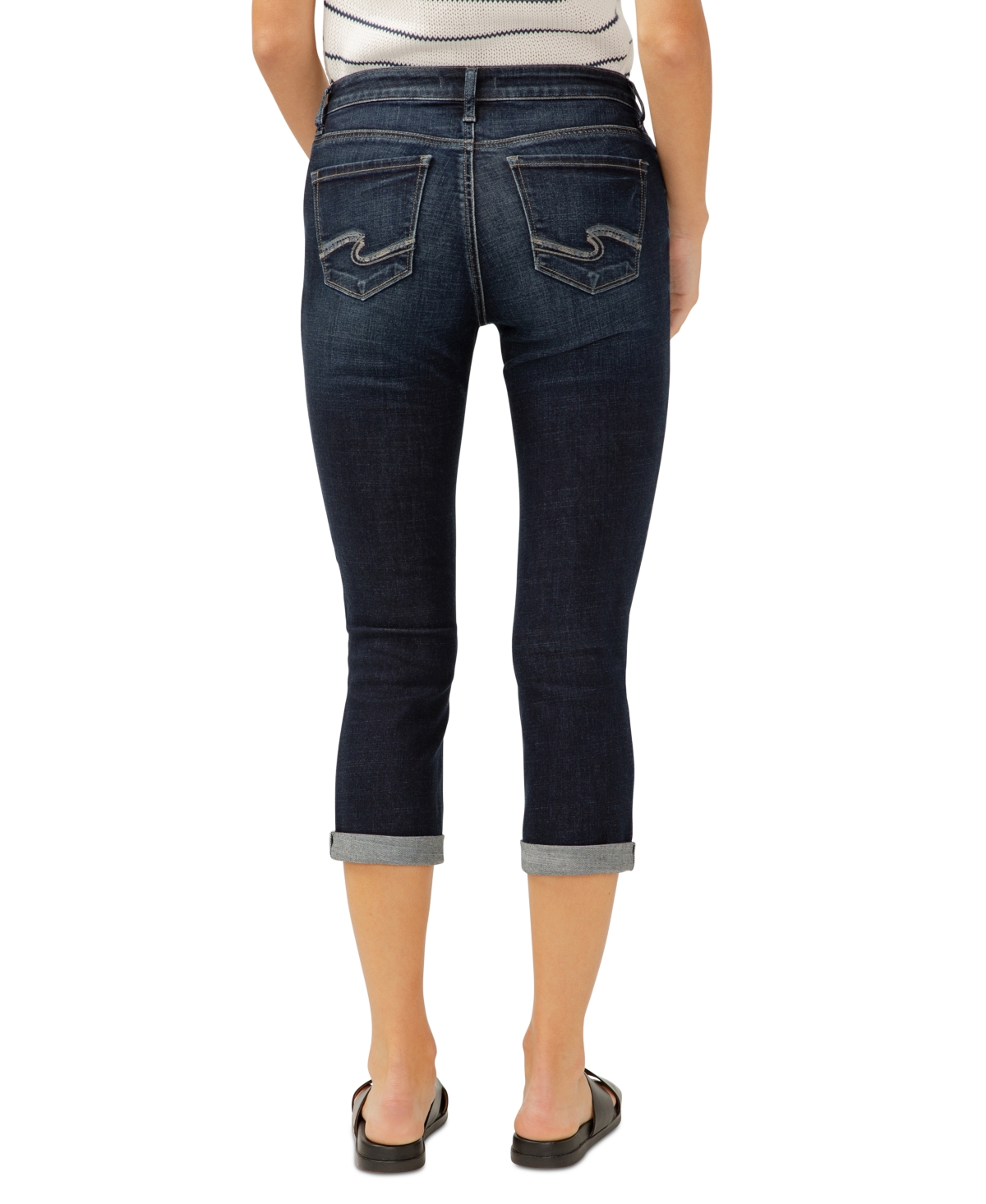 Shop Silver Jeans Co. Women's Elyse Mid-rise Capri Jeans In Indigo