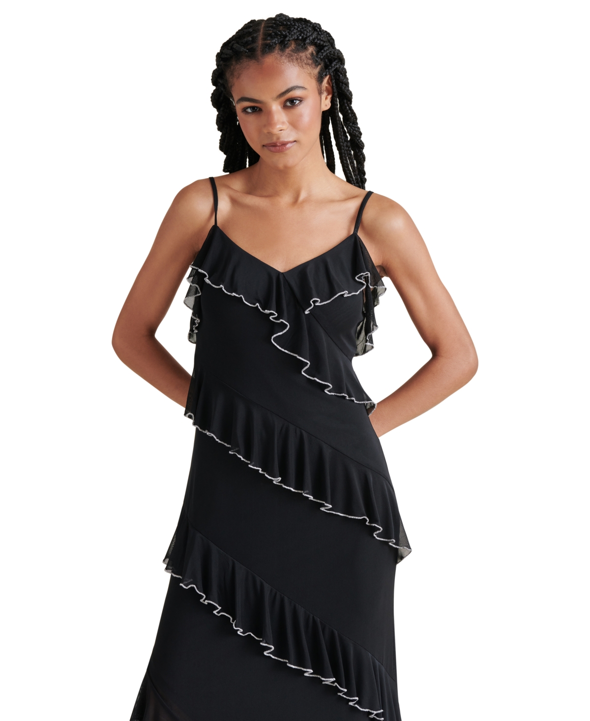 Steve Madden Women's Aidi Ruffled Midi Dress In Black