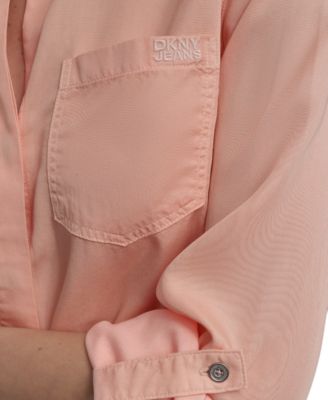 Women's Roll-Tab-Sleeve Button-Front Shirt