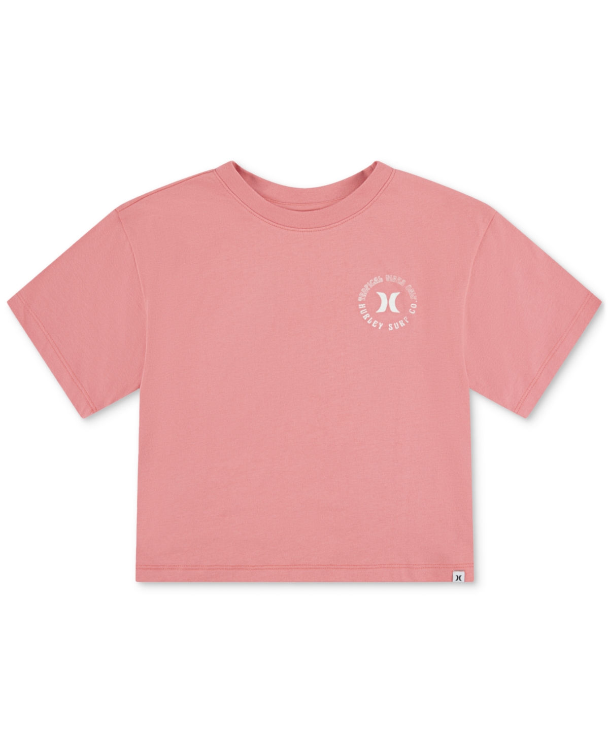 Shop Hurley Big Girls Tropical Vibes Only Graphic T-shirt In Sunset Coral