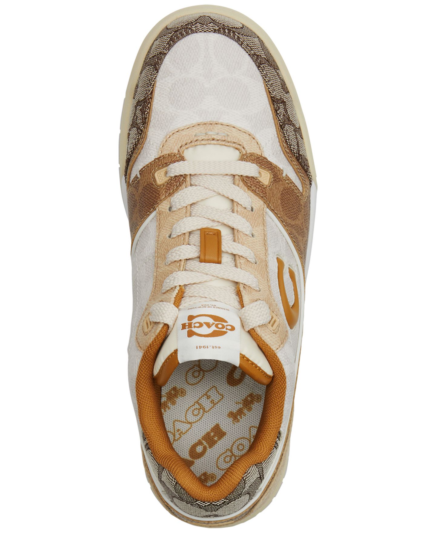 Женские кроссовки COACH SoHo Leather Lace-Up Casual, цвет: Коричневый разноцветный — фото 4