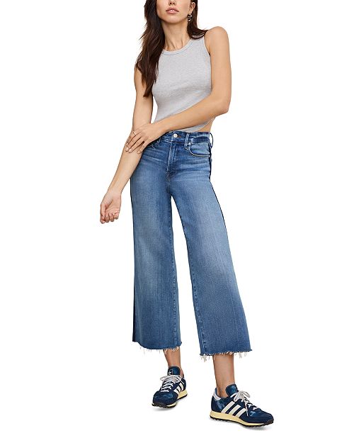 alfani Good American Women's Soft-Tech Good Waist Palazzo Cropped Jeans Women's Fashion Shoes & Accessories