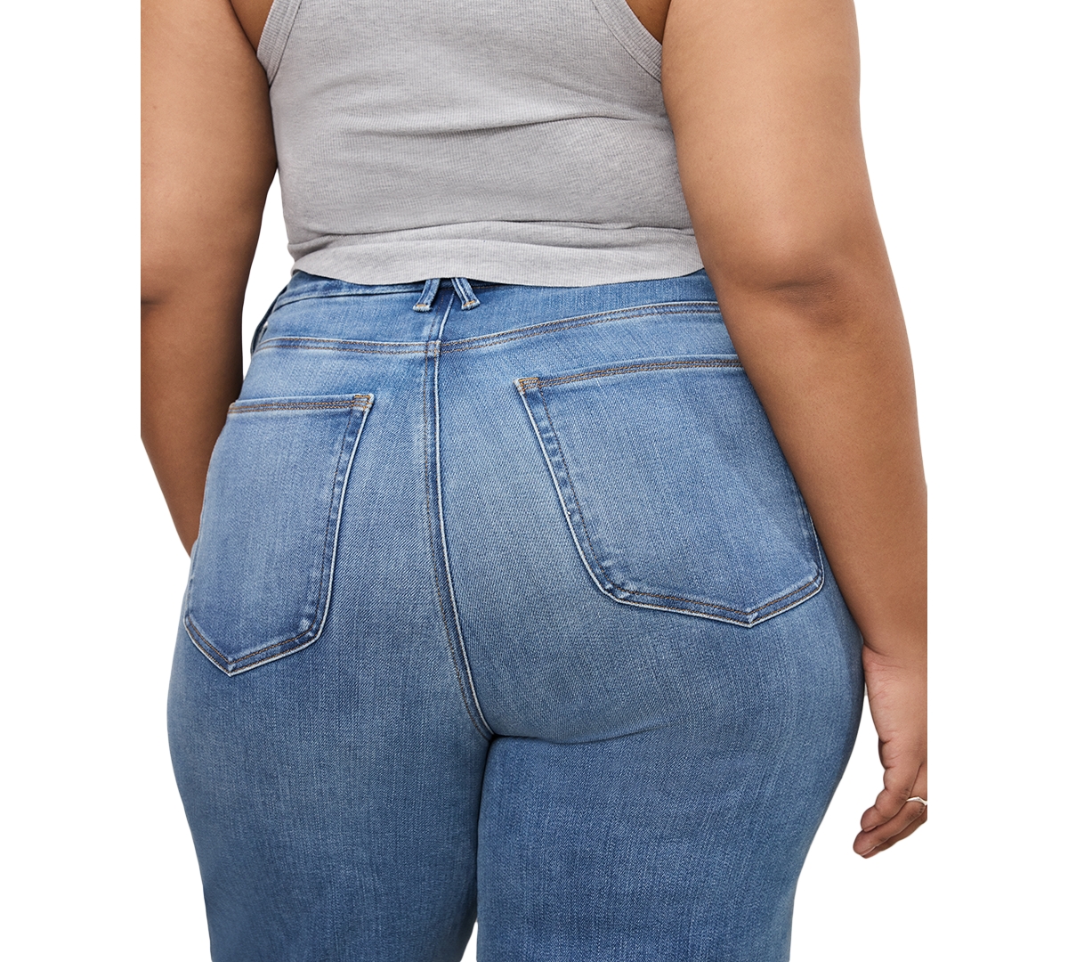 Good American Women's Soft-tech Good Waist Palazzo Cropped Jeans In Indigo