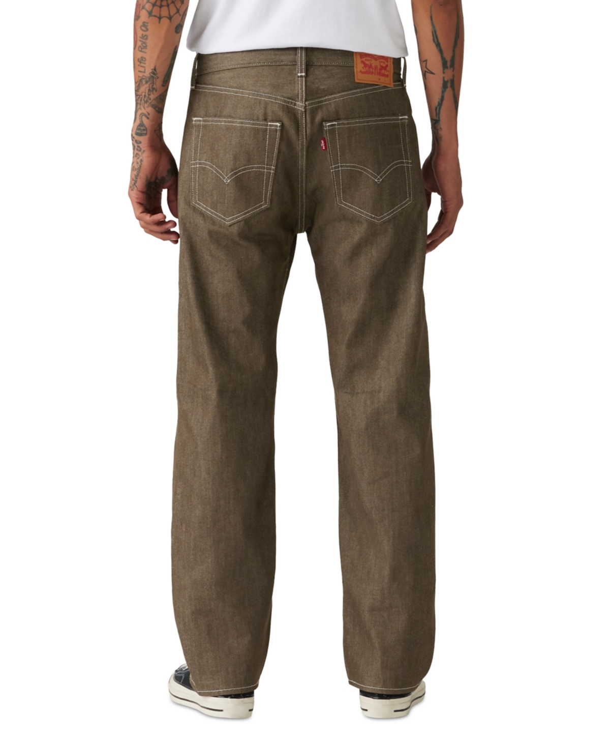Levi's Men's 501 Original Shrink-to-fit Non-stretch Jeans In Brown Stf