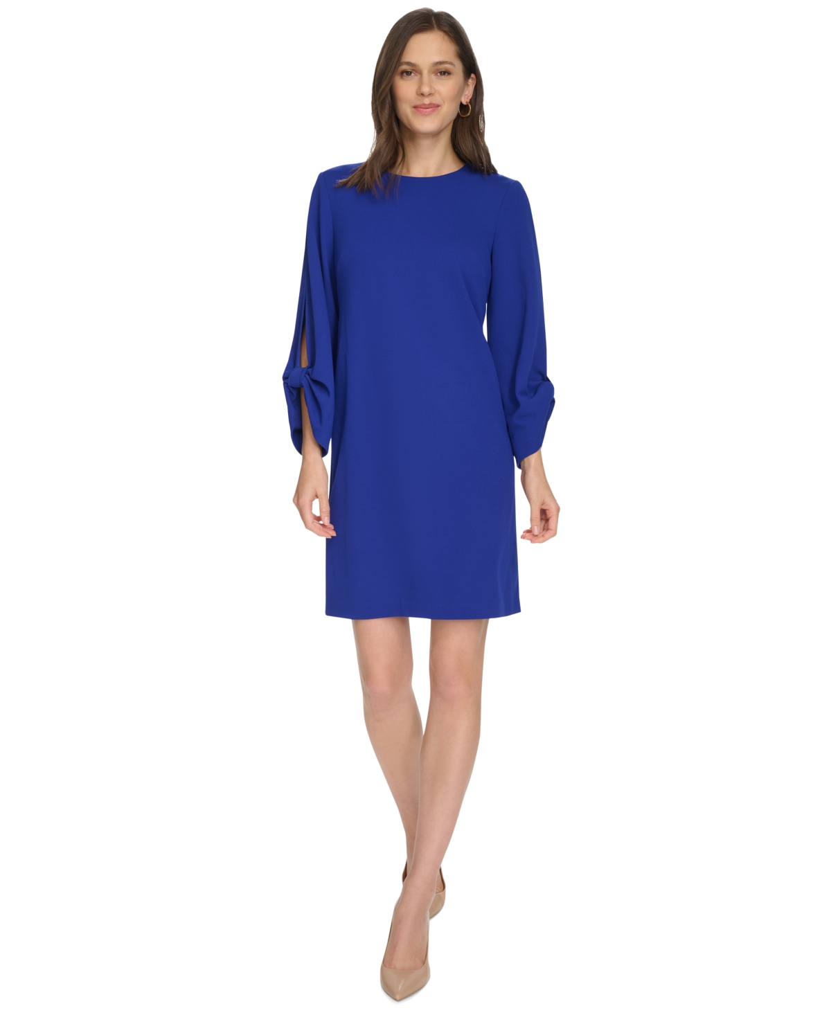 CALVIN KLEIN WOMEN'S BLOUSON-SLEEVE SHIFT DRESS 
