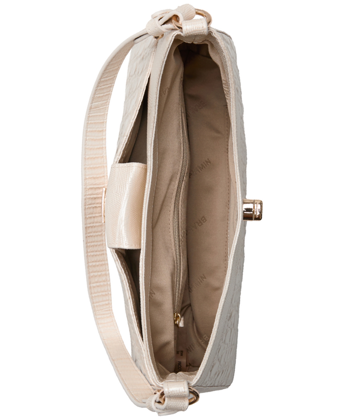 Brahmin Esme Sea Salt White Carman Leather Small Shoulder Bag In Sea Salt White
