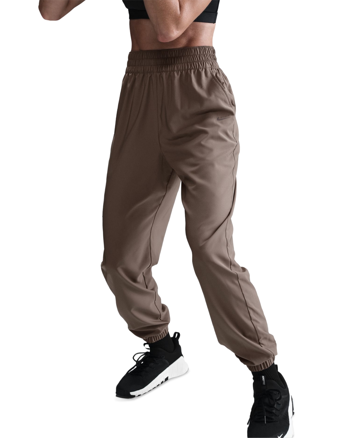 Nike One Women's Dri-fit Woven High-rise 7/8 Joggers In Brown
