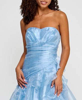 Juniors' Ruffled Strapless Ball Gown, Created for Macy's