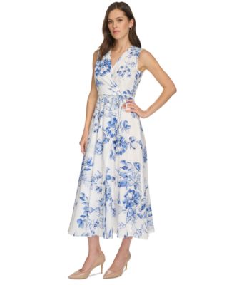 calvin klein blue wrap dress Light Blue Sequin Mermaid Long Formal Dress – Ohmollydress main image 1