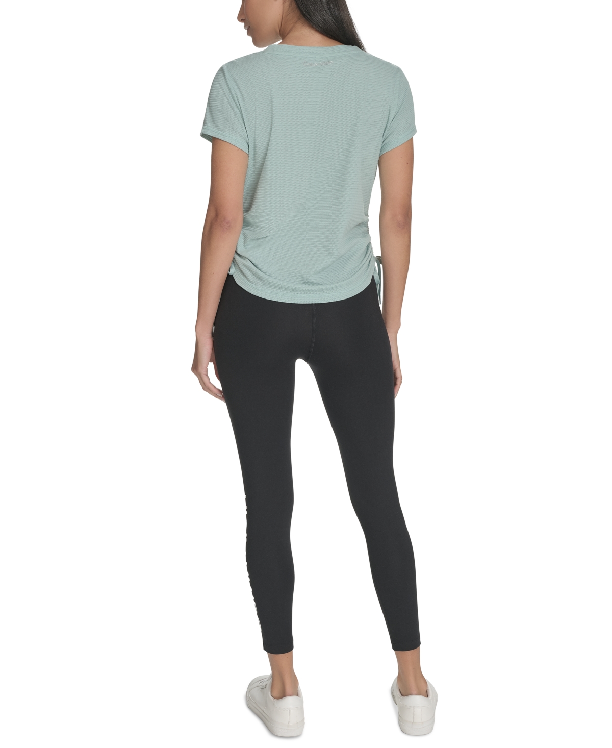 Calvin Klein Women's Drawstring-ruched Textured Top