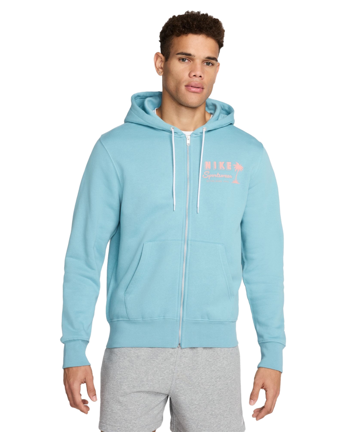 Nike Men's Club Fleece Double Layer Full-zip Logo Hoodie