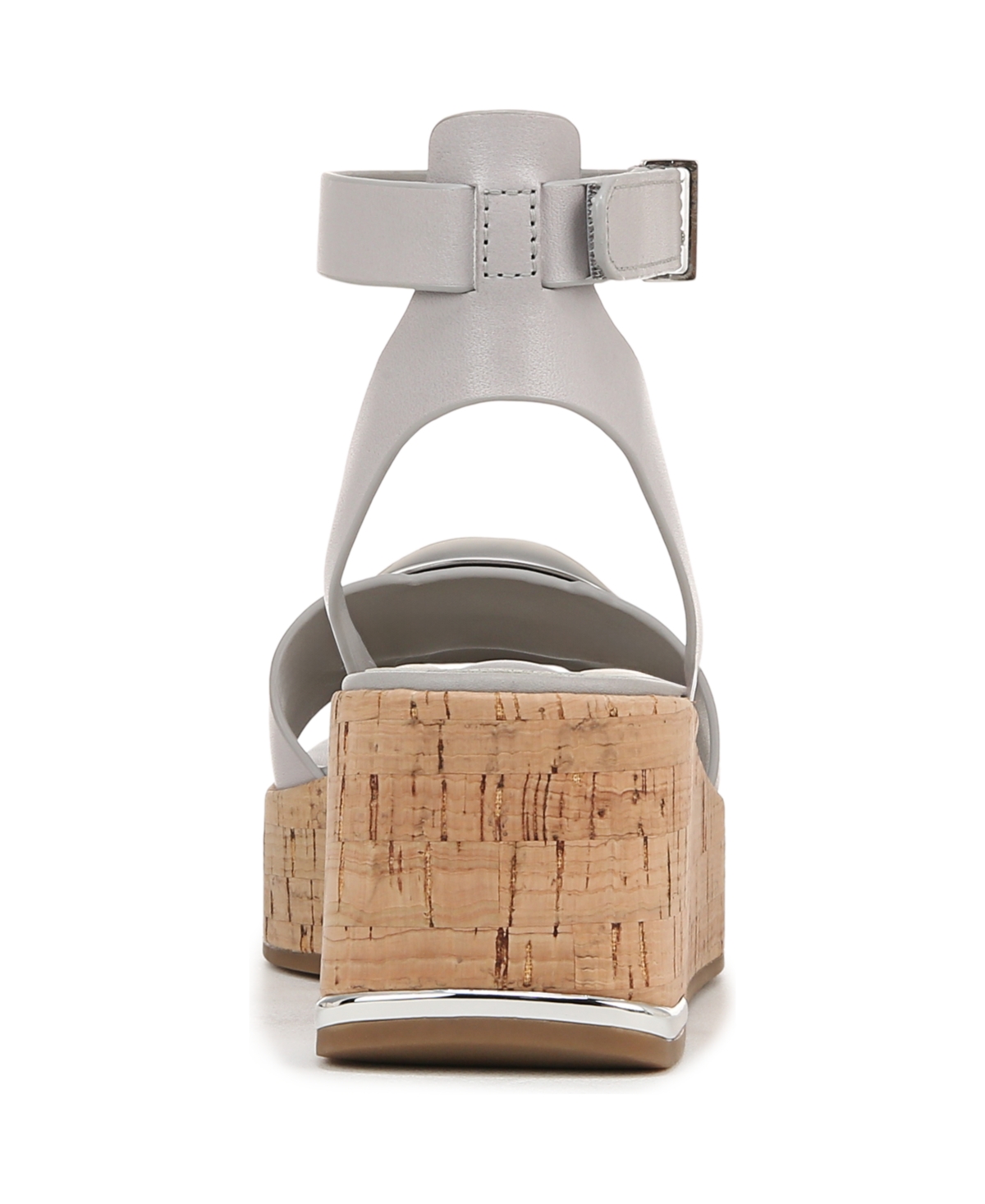 Franco Sarto Women's Taysha Ankle Strap Cork Platform Sandals In Modern Grey Leather