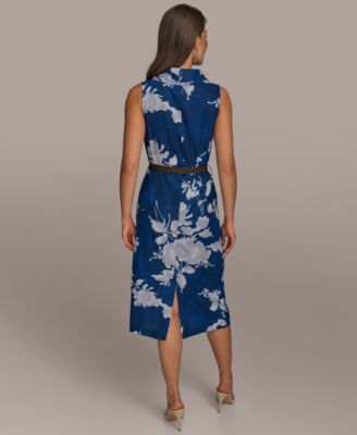 【Donna Karan New York】Missy Cowl Neck Belted Sheath Dress Donna Karan New York Women's Missy Cowl Neck Belted Sheath