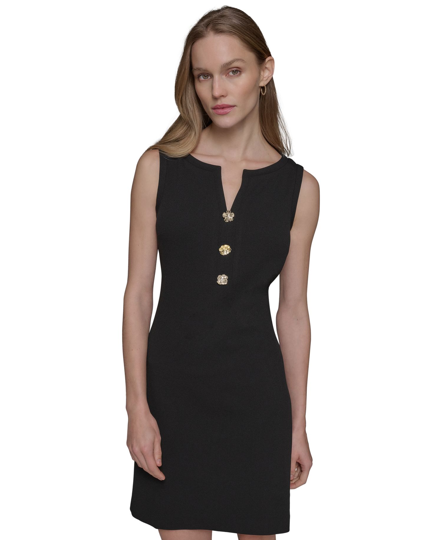 Women's Notch-Neck Sleeveless Knee-length Dress