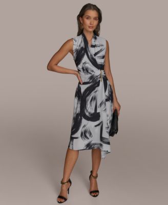 Donna Karan New York - Women's Faux-Wrap Sleeveless Sheath Dress