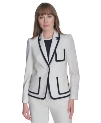 Tommy Hilfiger - Women's Contrast-Trim Puff-Sleeve Jacket