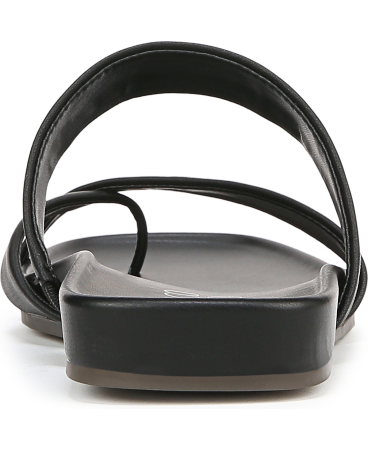 Franco Sarto Women's Estella Open Square Toe Slide Flat Sandals In Black Faux Leather