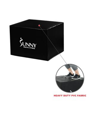 Plyo Box Jump Platform with Adjustable Heights 20"/24"/28" and Shock Absorbing Foam Cover, 3-in-1 Plyometric Jump Box - No. 072 , Black