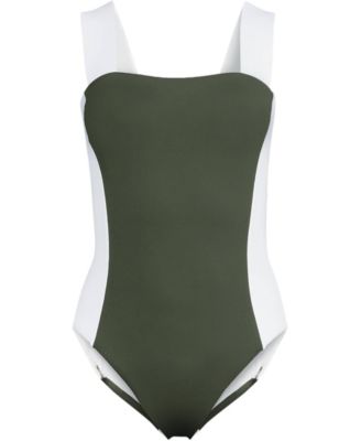 Plus Size Square Neck High Leg One Piece Swimsuit