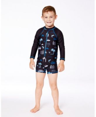 Deux Par Deux Long Sleeve Toddler Rashgaurd - Light Blue Beach Deux Par Deux Long Sleeve Toddler Rashgaurd - Light Blue Beach