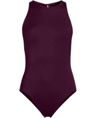 Plus Size Tugless High Neck Portrait Back One Piece Swimsuit