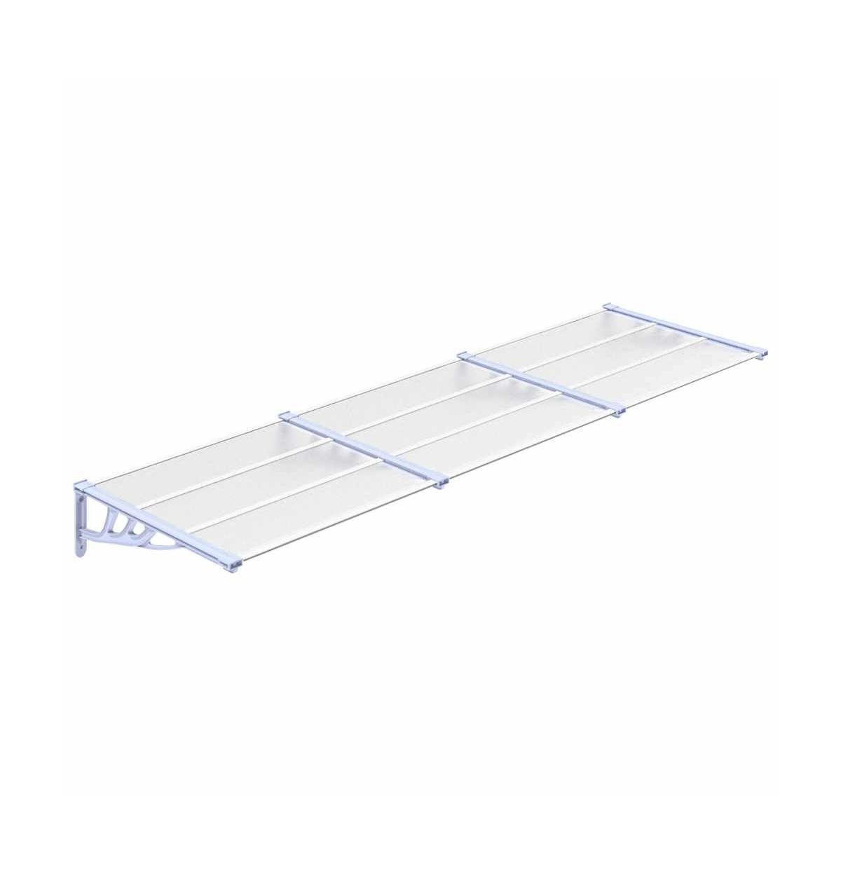 Door Canopy Gray and Transparent 117.1"x35.4" Polycarbonate - Transparent