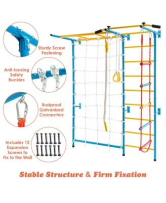 7 In 1 Kids Indoor Gym Playground Swedish Wall Ladder