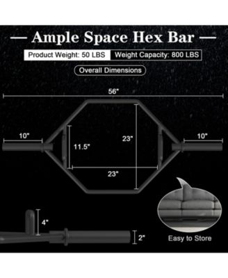 56 Inch Olympic Hexagon Deadlift Trap Bar with Folding Grips Powerlifting32 Reviews