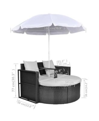 Garden Chair Poly Rattan Large Detachable