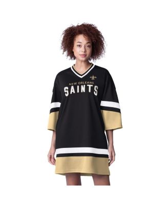 Starter - Women's Black New Orleans Saints Slap Shot 3/4 Sleeve Sneaker Dress