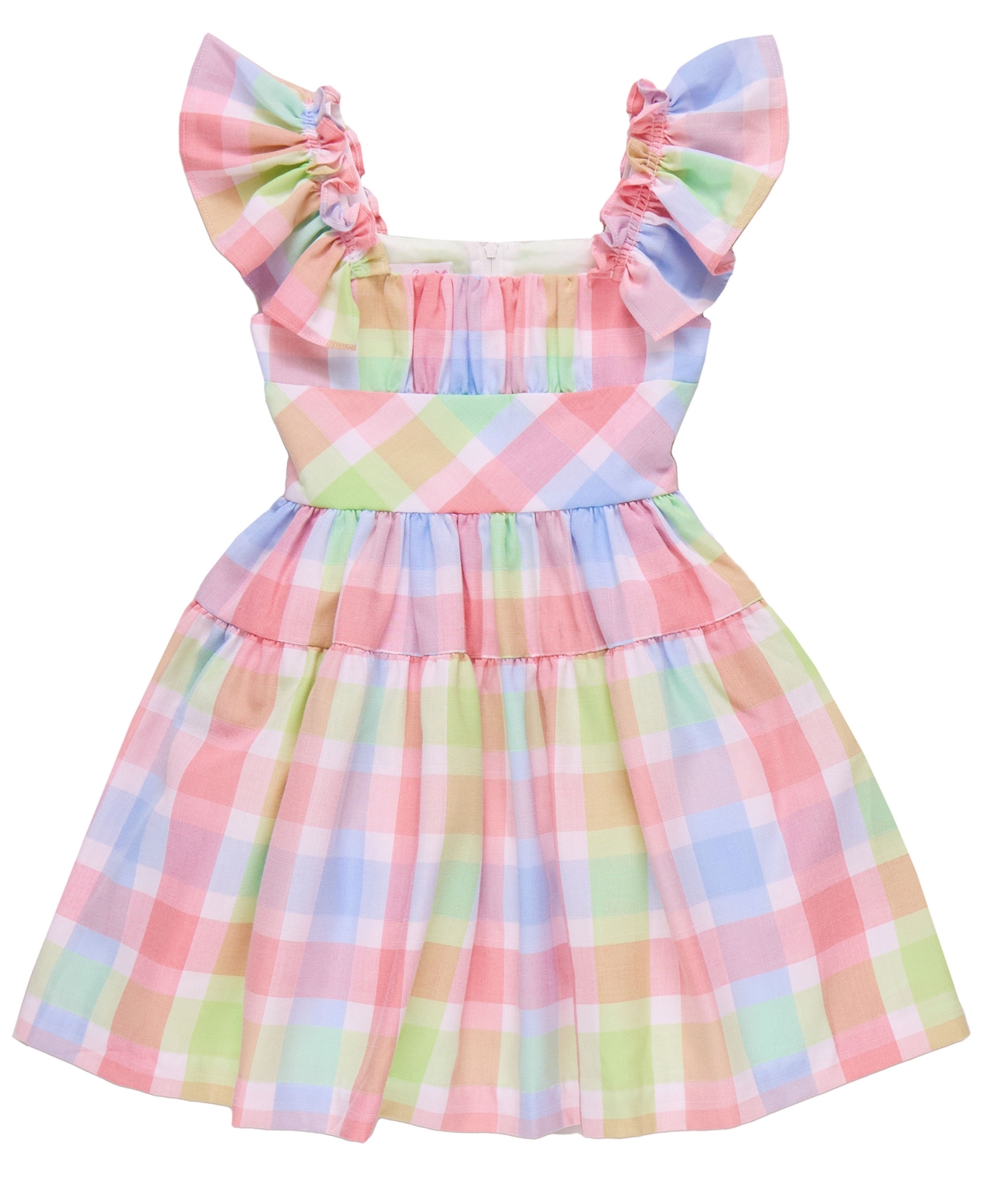 Bonnie Jean Toddler And Little Girls Linen Check Dress In Multicolor