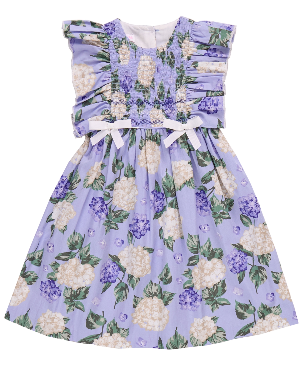BONNIE JEAN TODDLER AND LITTLE GIRLS HYDRANGEA PRINT SMOCKED DRESS 