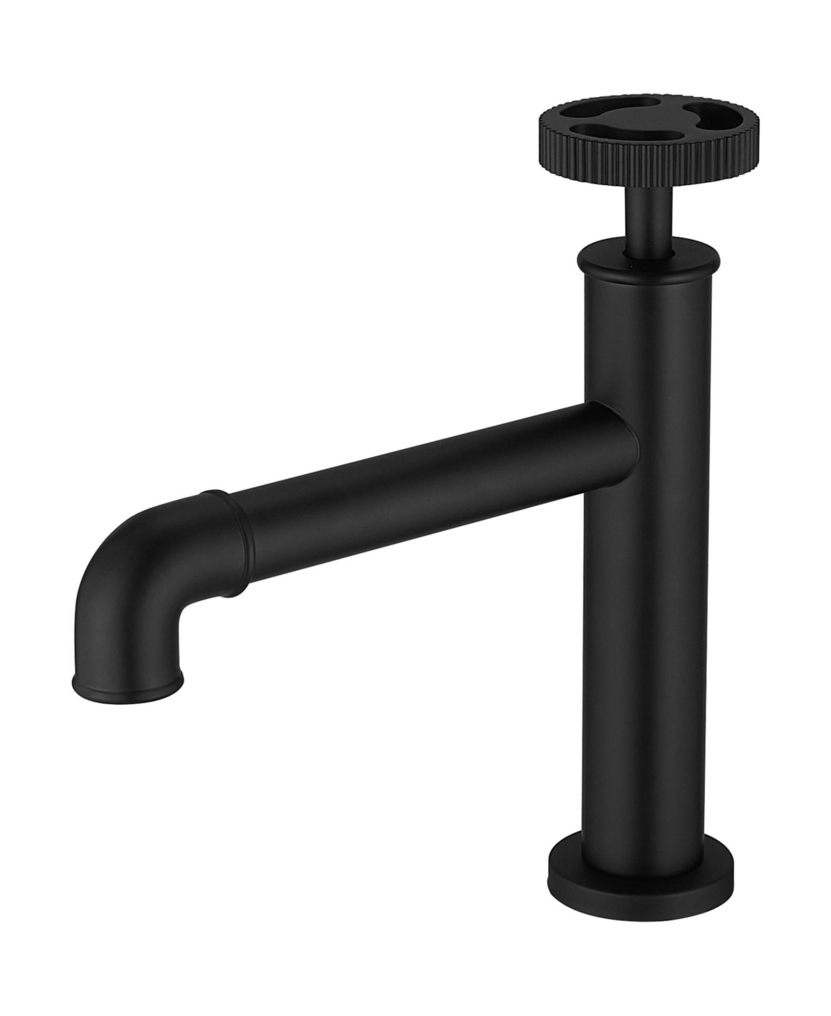 Industry Style Single Handle Single Hole Bathroom Faucet in Matte Black - Matte black