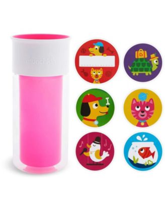 Toddler Miracle 360 Insulated Sippy Cup, with Stickers, 9 Ounce, Pink