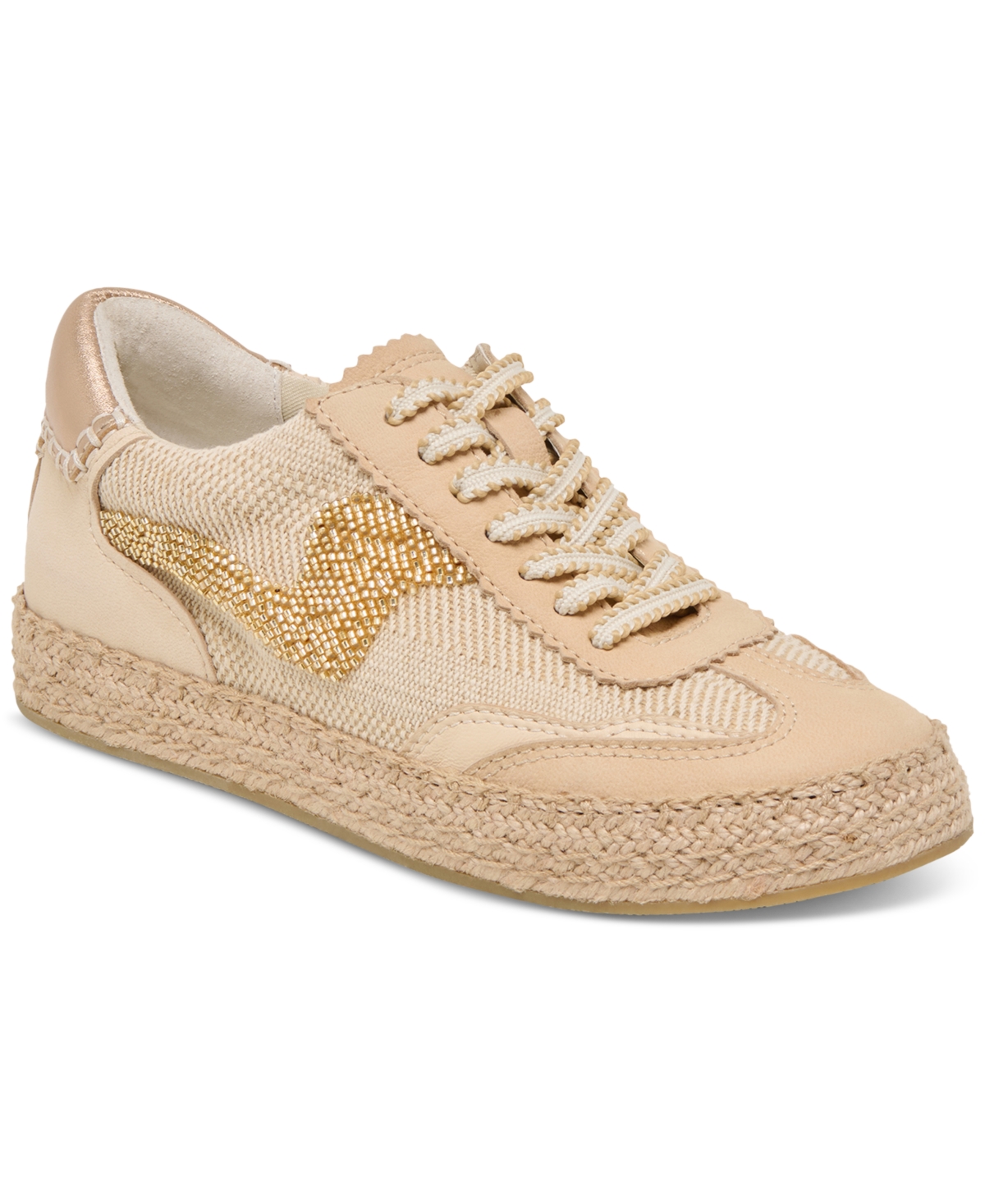 Dolce Vita Notice Beaded Mesh Sneaker In Gold Multi