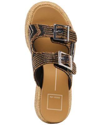 Women's Wixie Beaded Double Buckle Footbed Sandals