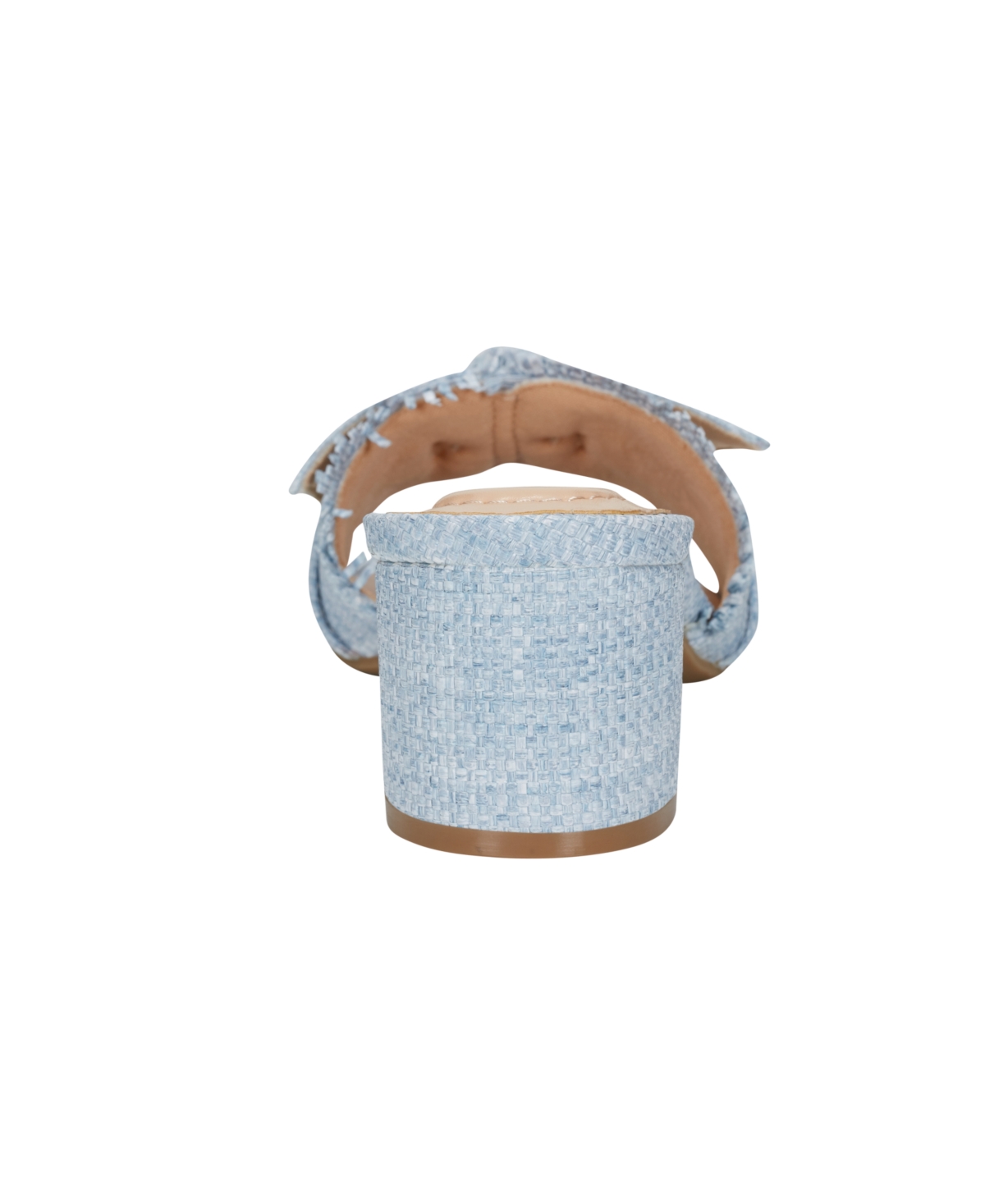 Shop Bandolino Women's Arden Raffia Knotted Bow Block Heel Sandals In Light Blue