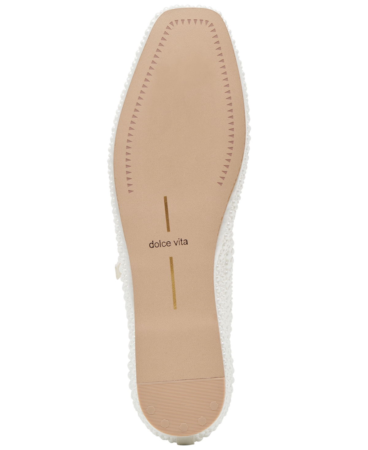 Dolce Vita Women's Reyes Pearl Square-toe Mary Jane Flats In True White Satin