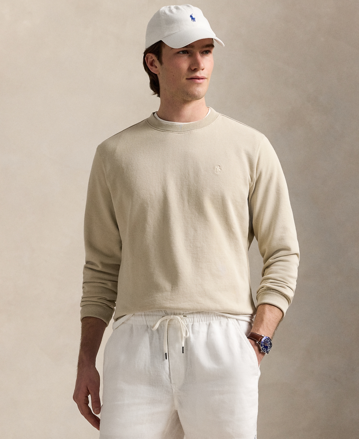 Polo Ralph Lauren Loopback Fleece Sweatshirt In Stoneware Gray