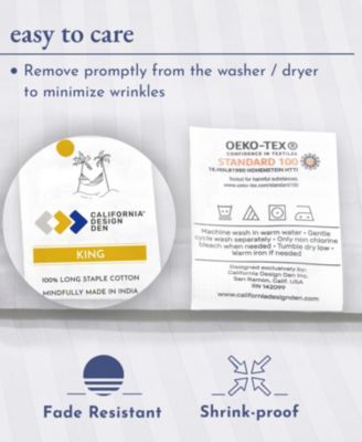 Luxury Striped Duvet Cover Set 400 Thread Count Cotton Sateen, 3-Piece Comforter Cover with 2 Pillow Shams, King