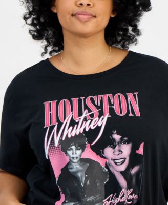 Trendy Plus Size Cotton Whitney Houston Graphic Tee