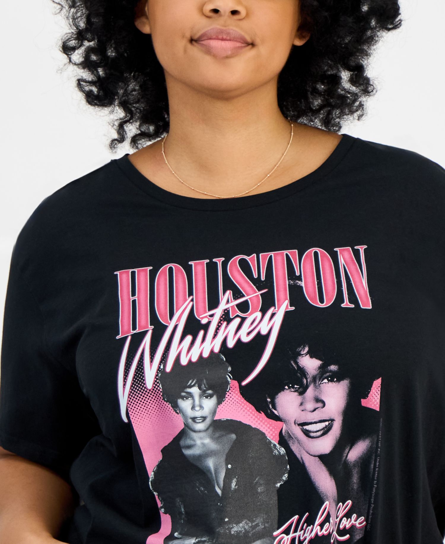 Trendy Plus Size Cotton Whitney Houston Graphic Tee