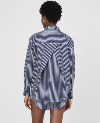 売れ筋商品|||フレンチコネクション カットソー トップス レディース Women's Alexis Cotton Angled-Yoke Shirt Green/Summer White Alexis Cotton Angled Yoke Striped Shirt Green/Summer White