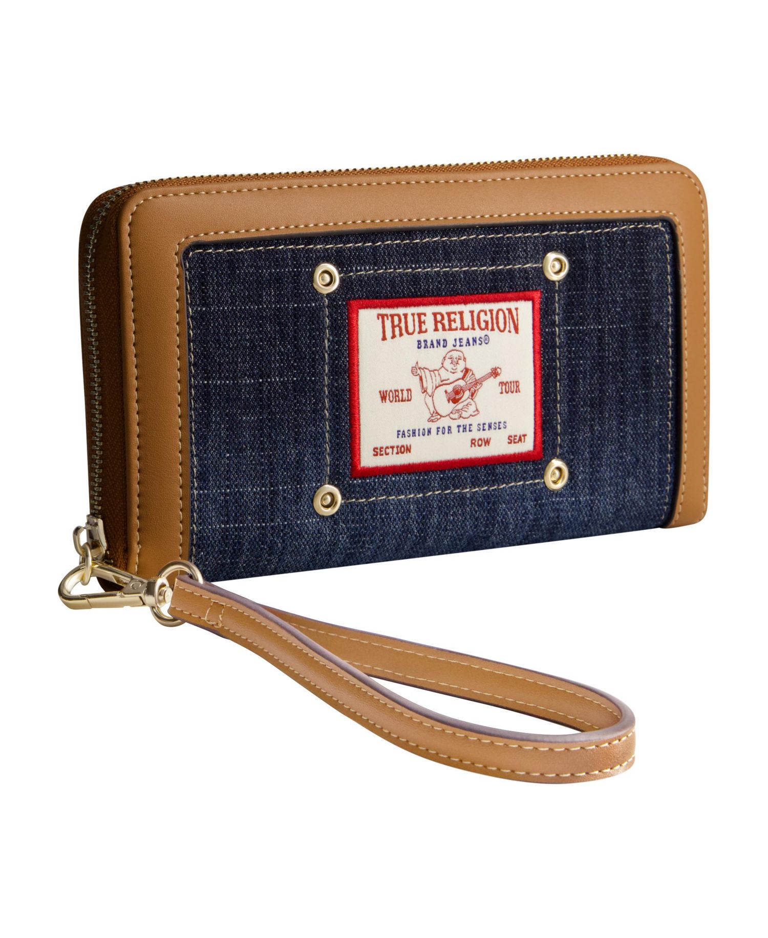 Buddha Patch Zip Around Wristlet