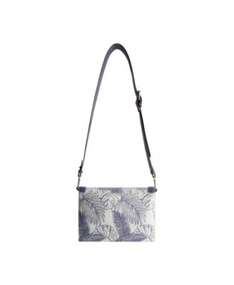 Graphic Leaf Print City Messenger Bag