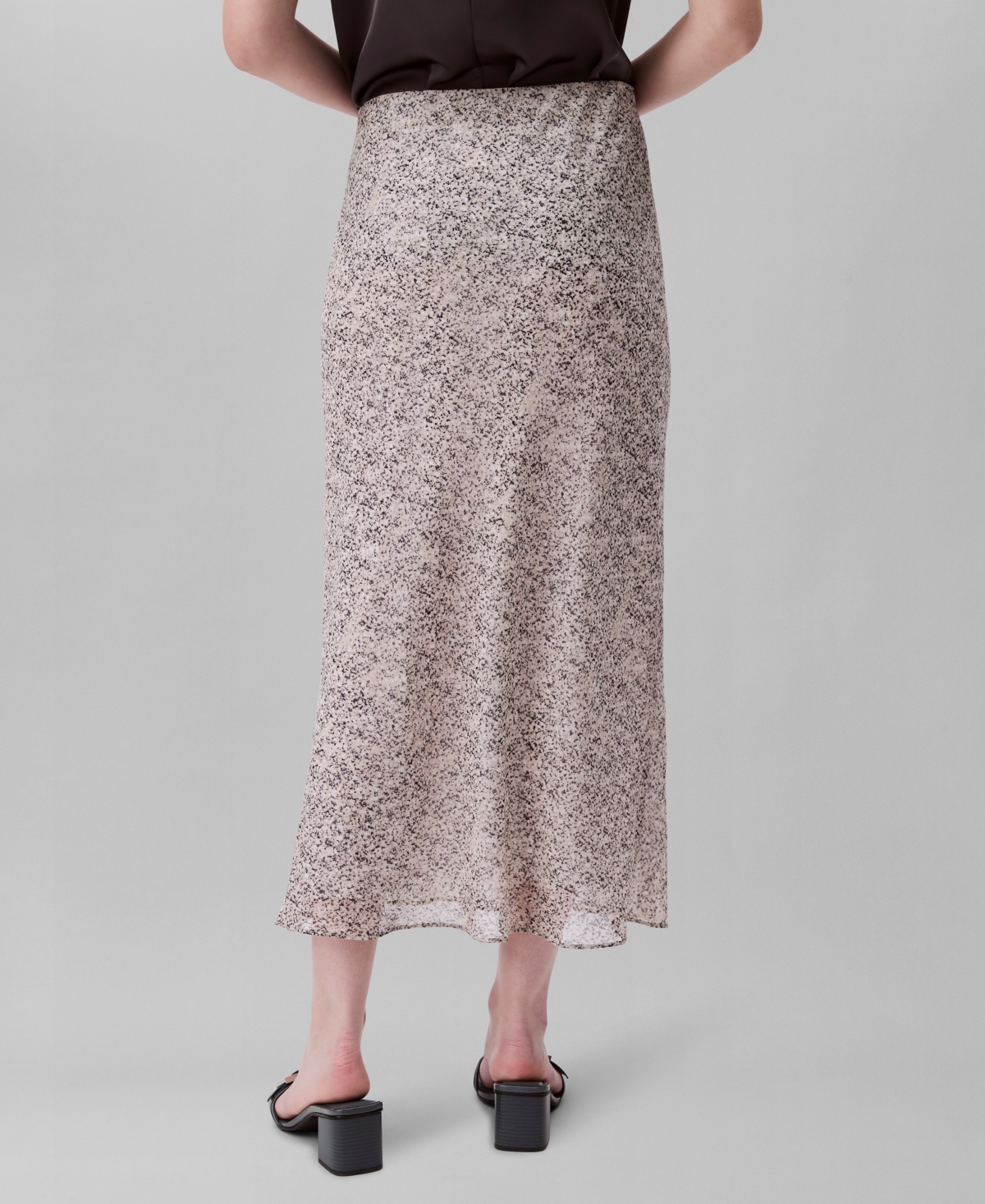 Calvin Klein Women's Abstract Print Midi Skirt In Chalk Print