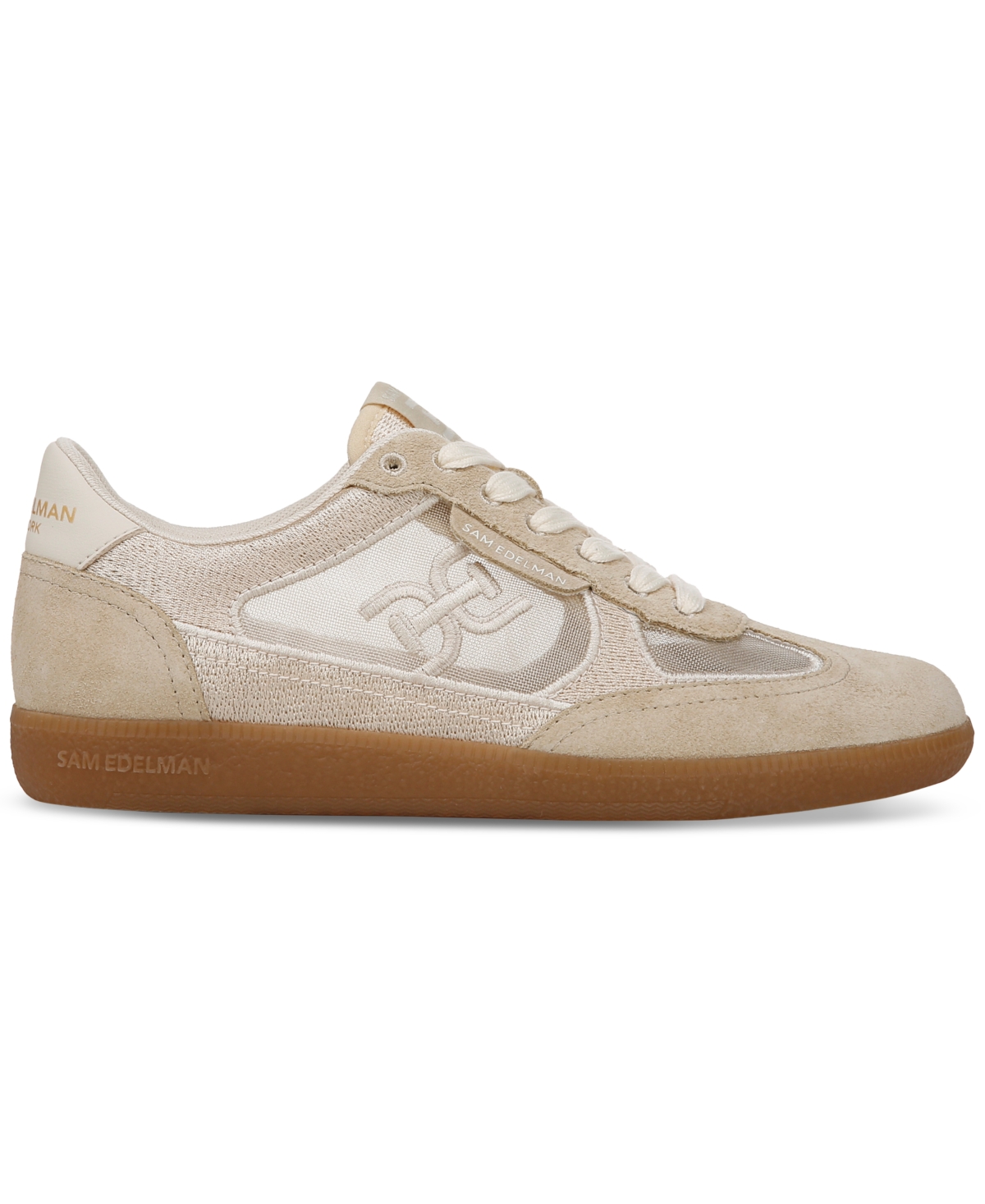 Sam Edelman Women's Kyla Lace-up Sneakers In Modern Ivory,honey Tan Suede Leather