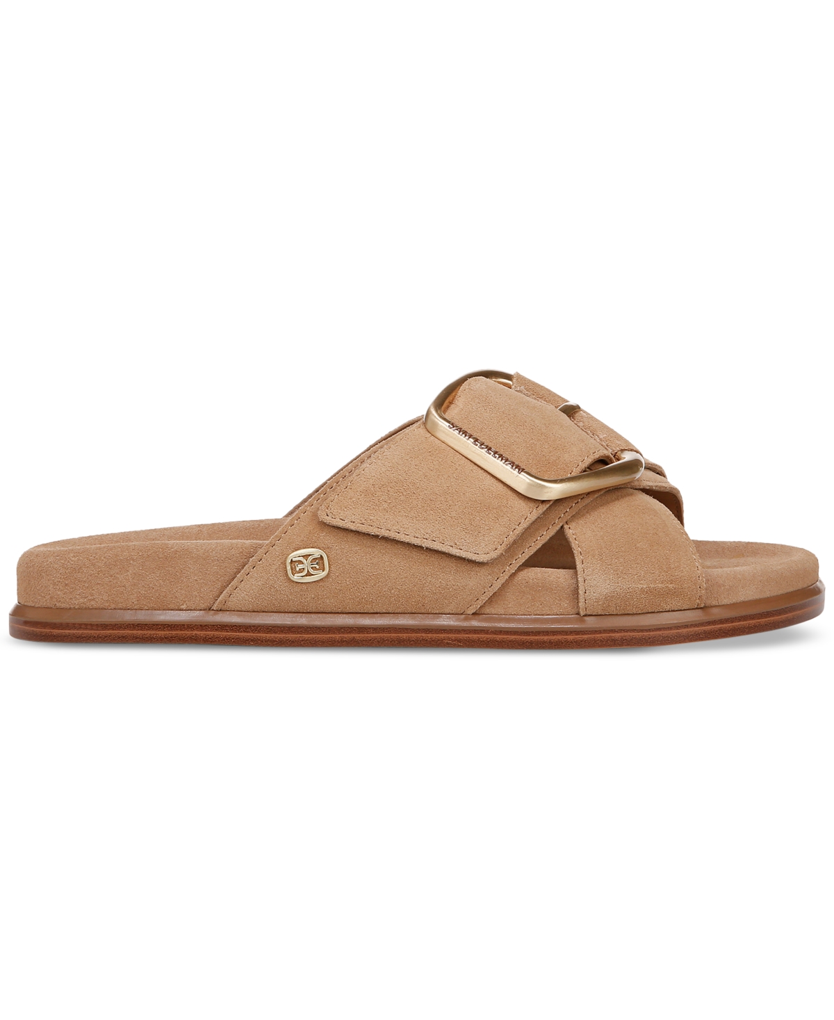 Sam Edelman Darla Buckle Slide Sandal Cyprus Tan Suede In Cyprus Tan Suede Leather